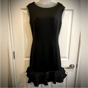 Donna Ricco Ruffle-Hem Sheath Dress